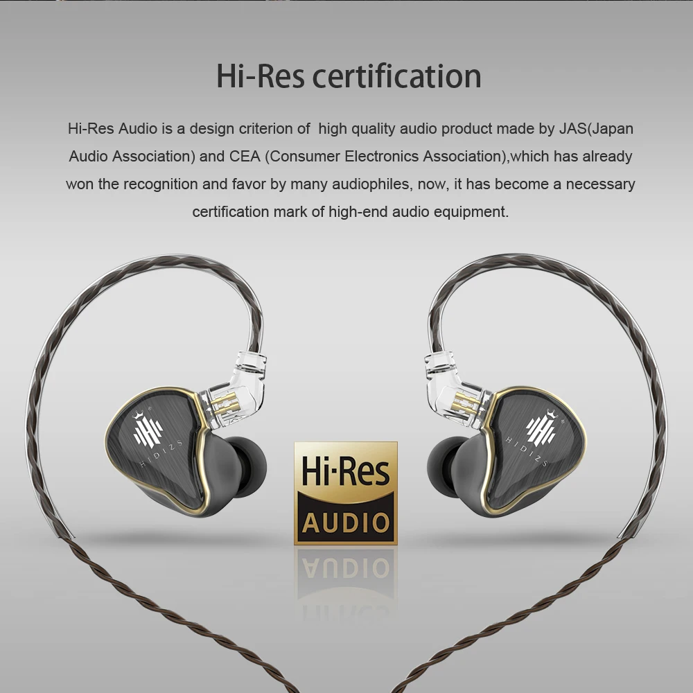 HIFI-I-Øret Hovedtelefoner Hidizs MS4 IEM Med 2 Pin-0.78 MM Aftageligt Kabel-Hybrid Driver (3 Knowles BA+1 DD)
