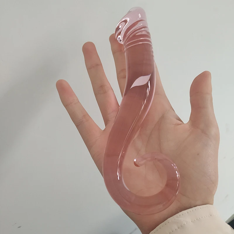 Hippocampus Form Pink Glas Dildo Penis Cock Anal Plug Voksen Sex Legetøj Kvindelige Onani Butt Plug