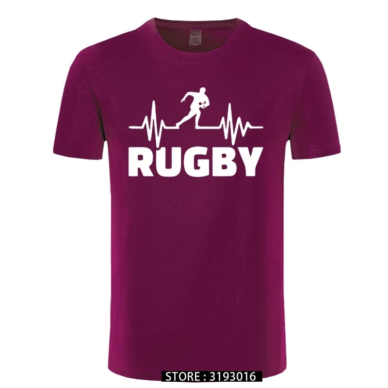 Hjertebanken Af Rugbying T-shirts til Mænd Sommer Mode kortærmet T-Shirt i Bomuld Sjove Trykt Toppe Sportslige Herre Tee