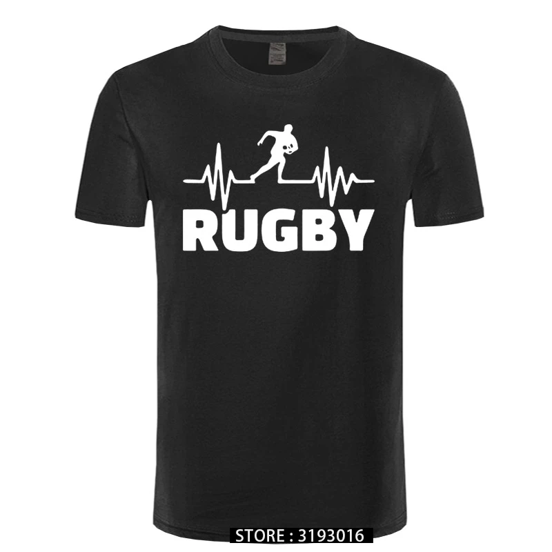 Hjertebanken Af Rugbying T-shirts til Mænd Sommer Mode kortærmet T-Shirt i Bomuld Sjove Trykt Toppe Sportslige Herre Tee