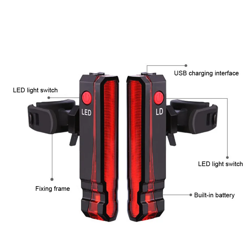 Hot Smart Cykel baglygte Vandtæt USB-Opladning Cykel Advarsel lys Lys Induktion baglygter DO2