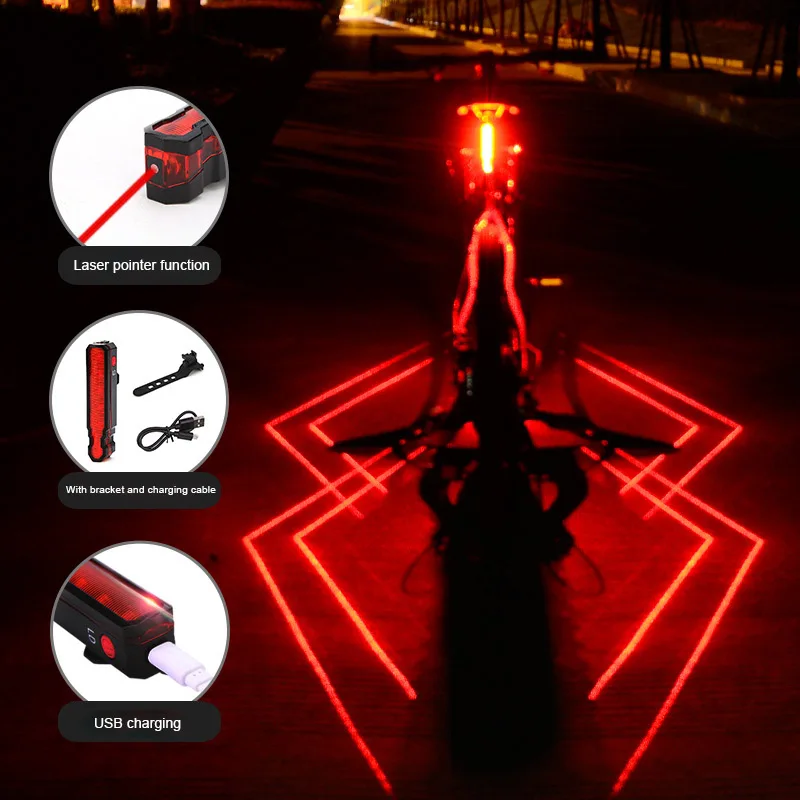 Hot Smart Cykel baglygte Vandtæt USB-Opladning Cykel Advarsel lys Lys Induktion baglygter DO2