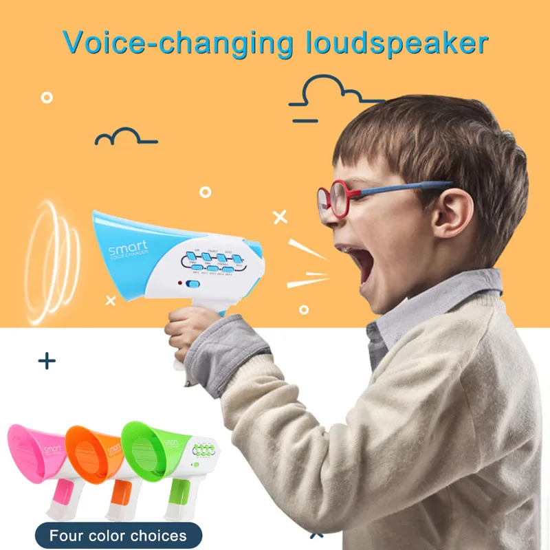 Hot Sælger Mini Horn Funny Kids Højttaler Toy 7 Stemmer Plast Voice Changer Stemme skiftende Legetøj Uddannelse Legetøj for Børn