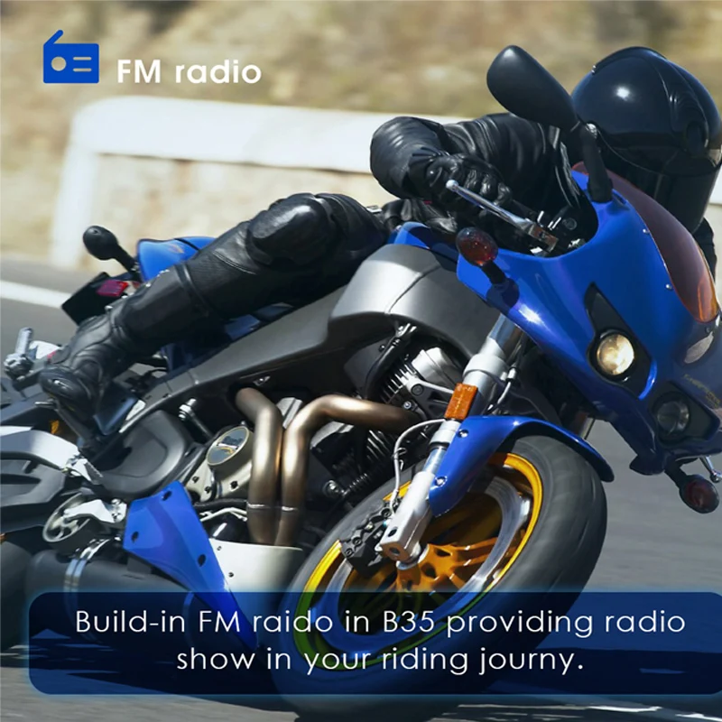 Hovedtelefoner Trådløse Bluetooth-Headset Motorcykel Hjelm Riding FM-Radio, Håndfri Stereo Nem Betjening af MP3-Samtaleanlæg LongStand