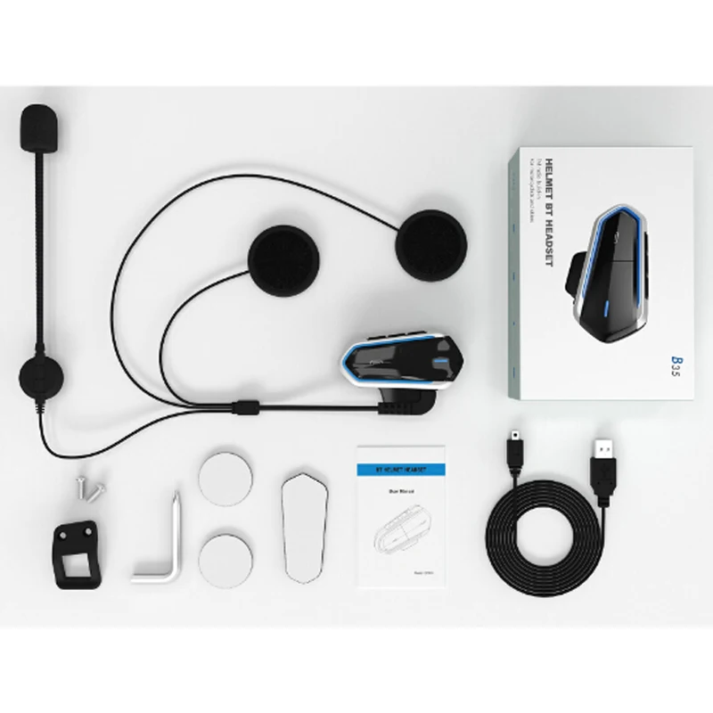Hovedtelefoner Trådløse Bluetooth-Headset Motorcykel Hjelm Riding FM-Radio, Håndfri Stereo Nem Betjening af MP3-Samtaleanlæg LongStand
