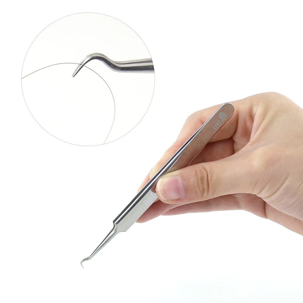 Hudorm Pincet Eyelash Extension Nipper Anti-Syre Stål Nål Pincet Til Fjernelse Af Acne Ansigtspleje Buet Lige Søm Værktøj