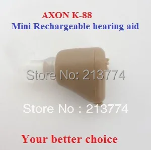Hurtig gratis forsendelse 50stk/meget god kvalitet AXON K-88 genopladelige lyd forstærker ITE-høreapparater, andifono para sordos