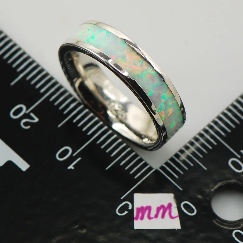 Hvid Ild Opal Kvinder 925 Sterling Sølv Ring A27 Størrelse 6 7 8 9 10