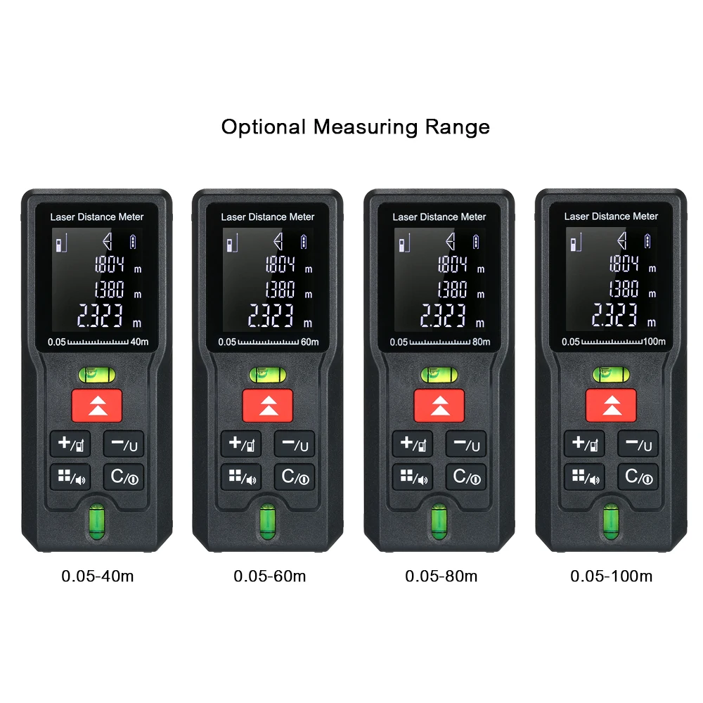 Håndholdte Digitale Laser Distance Meter Bærbare Mini-Range Finder Høj præcision Afstandsmåler LCD-skærmens Baggrundsbelysning