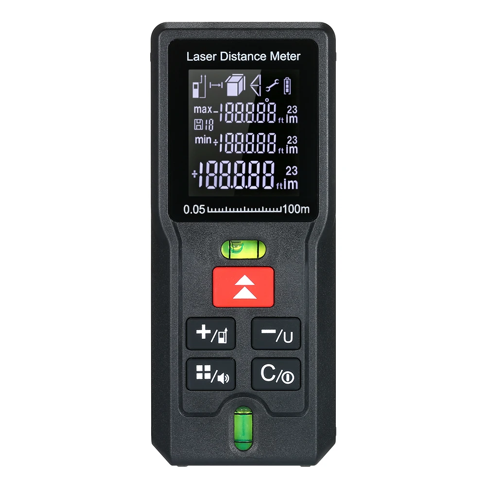 Håndholdte Digitale Laser Distance Meter Bærbare Mini-Range Finder Høj præcision Afstandsmåler LCD-skærmens Baggrundsbelysning