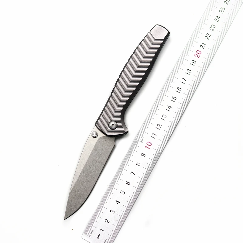 Høj kvalitet-AKSEN folde kniv D2 stål klinge aluminium håndtag udendørs camping pocket survival jagt køkken værktøj EDC cutter