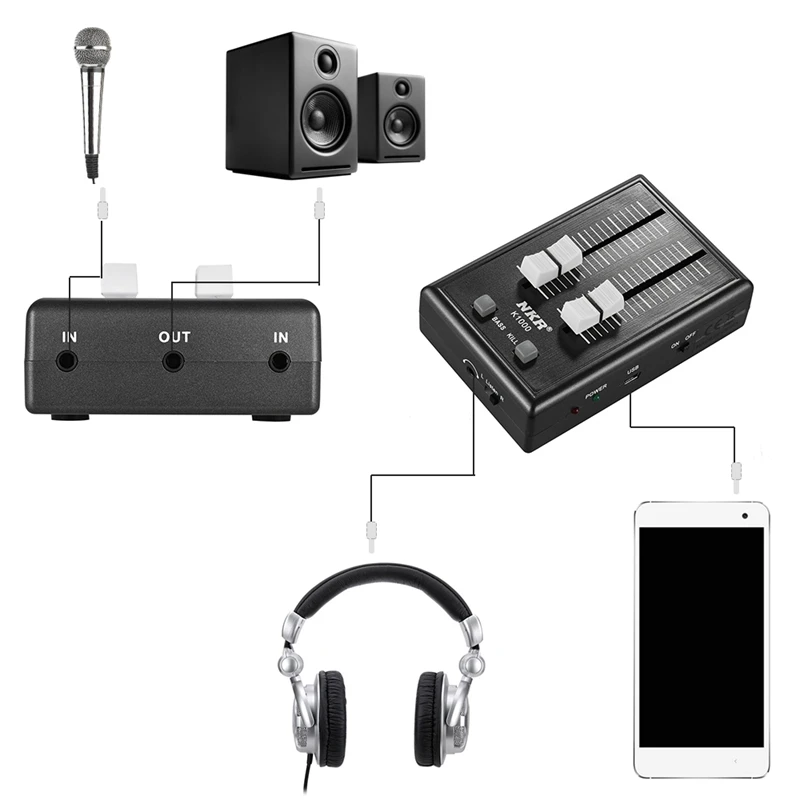 Høj kvalitet Bærbare 3,5 Mm Audio Lyd Mixer Lomme Mixer For Mobile Phone Hovedtelefon Hovedtelefon Forstærker