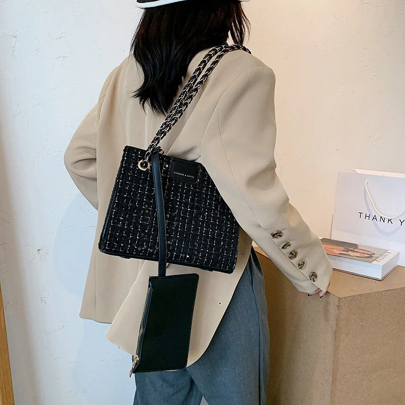 Høj Kvalitet Følte sig Lille Crossbody Tasker til Kvinder 2020 Ny Luksus Håndtasker, Kvinder Tasker Designer Mode 2/sæt Kvindelige Skulder Taske