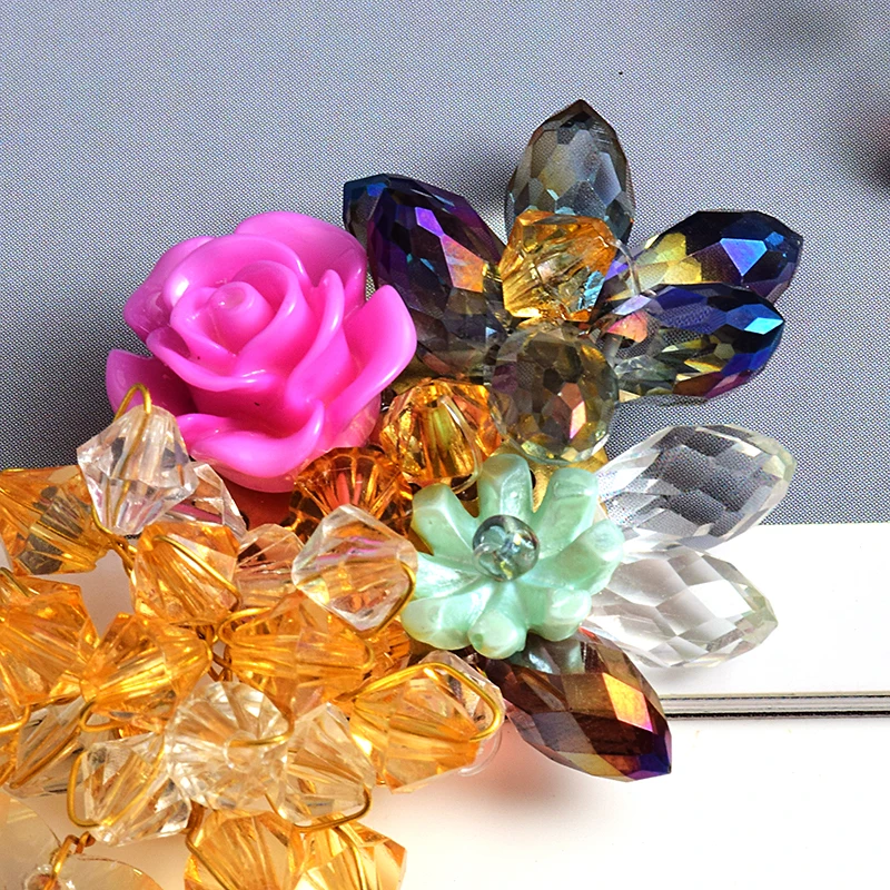Høj kvalitet håndlavede Farverige krystal Blomst øreringe Nye mode drop øreringe Smykker Tilbehør Til Kvinder