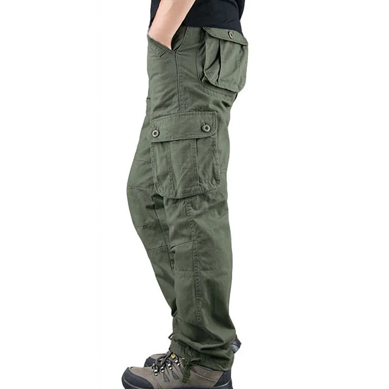 Høj Kvalitet Mænd Cargo Bukser Militær Army Camouflage Taktiske Bukser Multi Lommer Casual Bukser hip hop lige pantalones