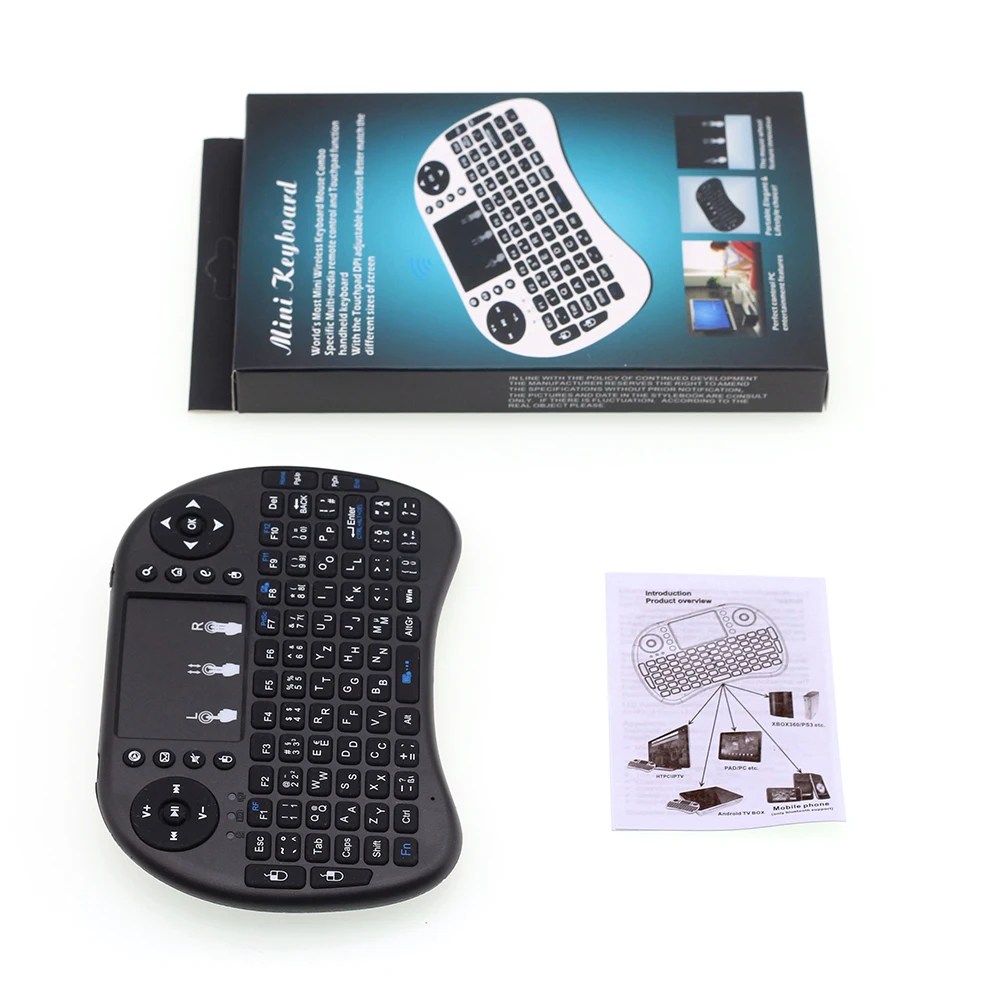 I8 Mini Wireless Keyboard med Touchpad Musen til Android TV Box russisk, spansk, fransk, hebraisk i8+ 2.4 GHz Air Mouse Mini-PC