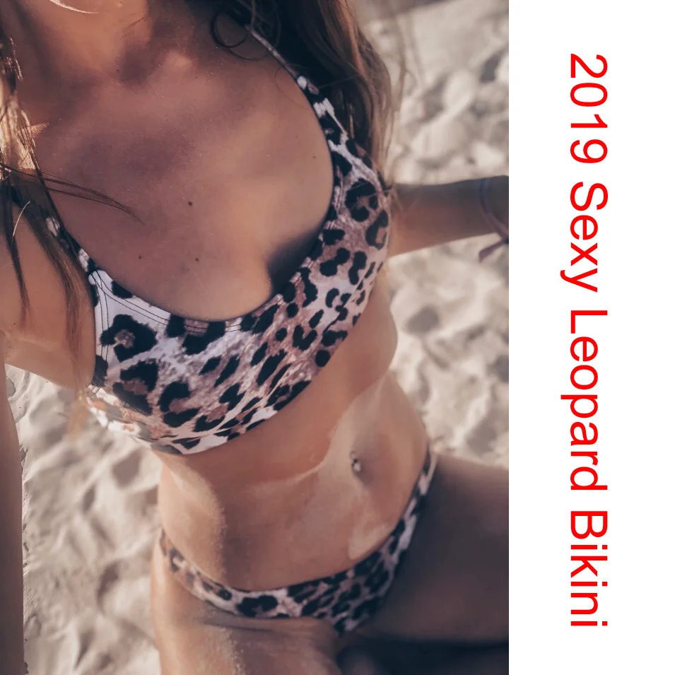 INGAGA Leopard Micro Bikini 2021 Sexet g-streng Badetøj Kvinder Push Up Badedragt Kvindelige Rem Wrap Biquini Nye badedragt Kvinder