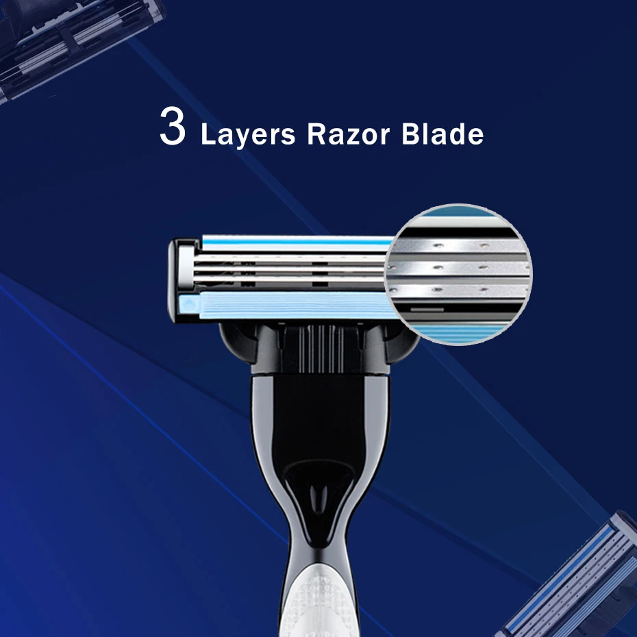 Intimbarbering Barberblade 3 Lag 8stk/pakke Til Gillette Mach3 Straight Razor Passer Turbo Følsomme barberskraber Udskiftelige Hoveder