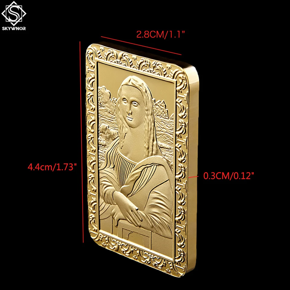 Italien Renæssance Guld Leonardo Da Vinci ' s Mona Lisa Smile Erindringsmønter i Guld Bullion Bar/Mønt Samling