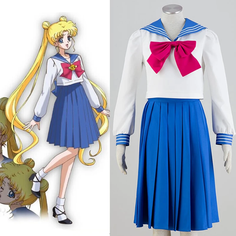 Japansk Anime Comic Smukke Soldat Sailor Moon Cosplay kostumer Tsukino Usagi Cosplay Kostume Kjole matroskrave skole uniform