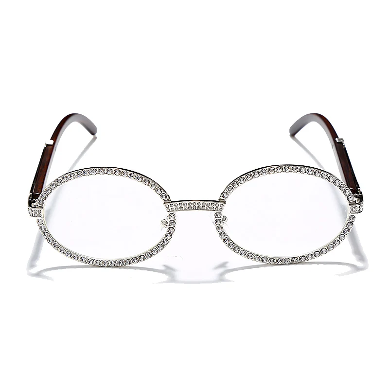 JASPEER Diamant Vintage Runde Solbriller Kvinder Luksus Ovale Solbriller Mænd Rhinestone Solbriller Steampunk Brand Designer Briller
