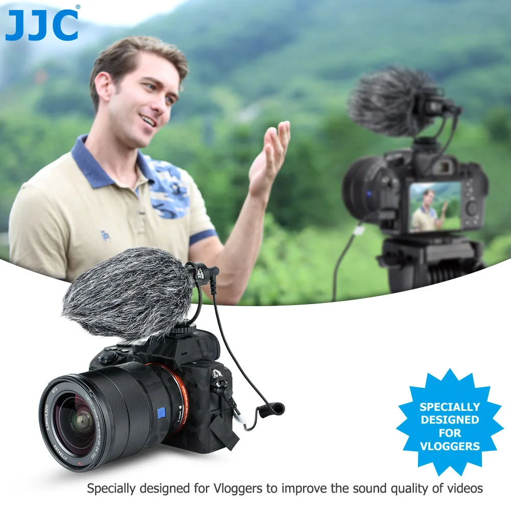 JJC Cardioid Mikrofon Til DSLR Mirrorless Kamera Videokameraer Telefoner, Tabletter Optagere Mikrofon Til Vloggers Interview