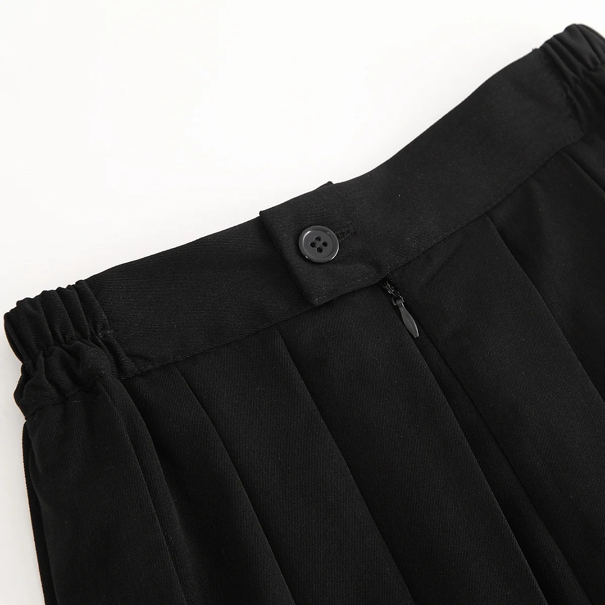 JK Uniform Nederdel College Style-A-line Nederdel Elastisk Talje Wild Black Lang Nederdel Middle School Studerende Class Service Nederdel Kvinder