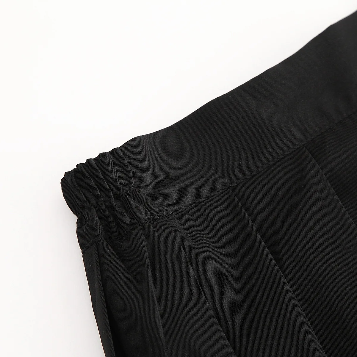 JK Uniform Nederdel College Style-A-line Nederdel Elastisk Talje Wild Black Lang Nederdel Middle School Studerende Class Service Nederdel Kvinder