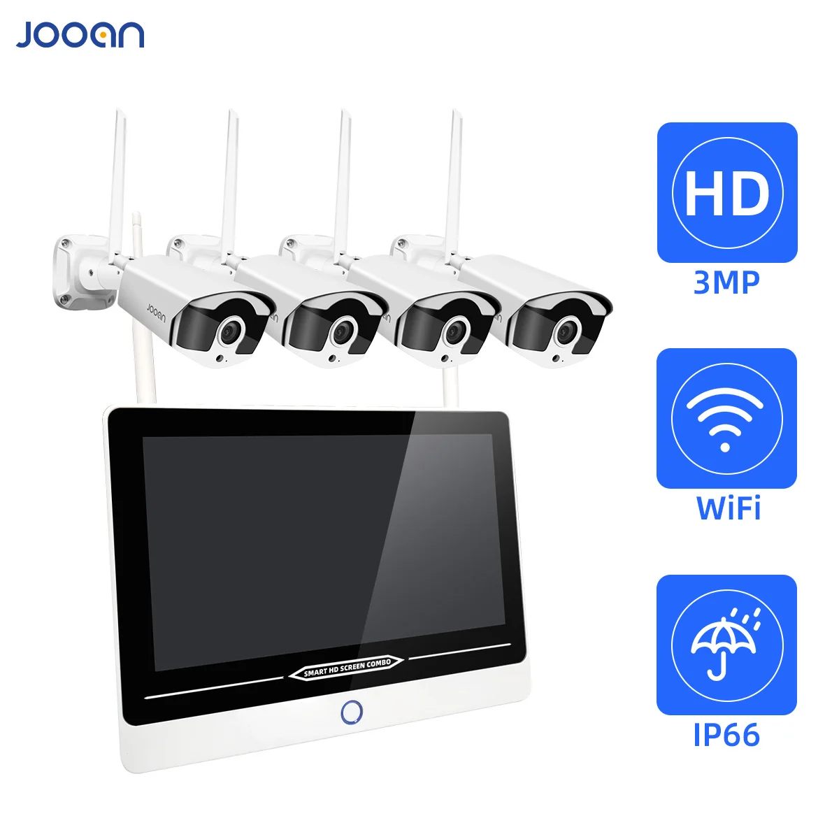 Jooan 8CH 3MP Sikkerhed Kamera System Med 12