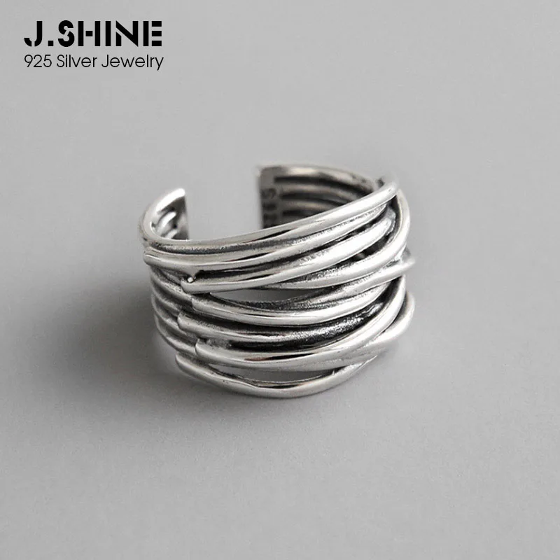 JShine Retro Gamle 925 Sterling Sølv, Bred Sejlgarn Ringe Til Kvinder Vintage Finger Ring Koreansk Mode Fint Sølv 925 Smykker