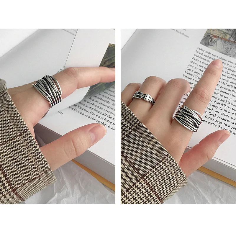 JShine Retro Gamle 925 Sterling Sølv, Bred Sejlgarn Ringe Til Kvinder Vintage Finger Ring Koreansk Mode Fint Sølv 925 Smykker
