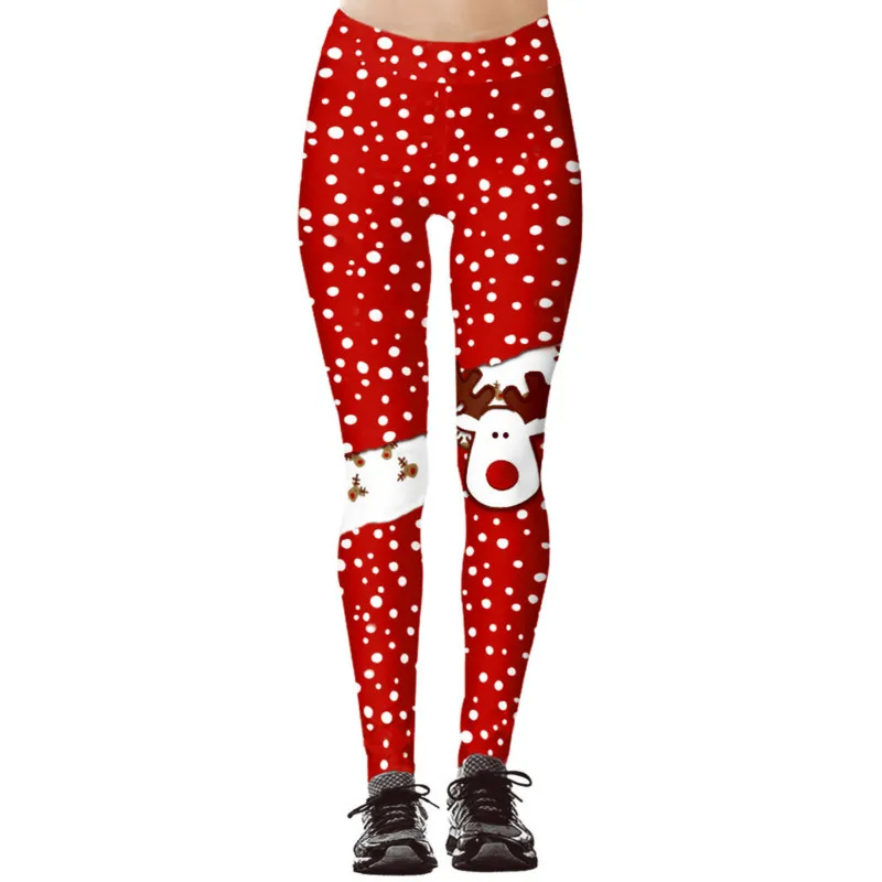 Julen Kvinder Yoga Pants Print Problemfri Elasticed Sport Legging Hofte-løft Høj talje Gym Uddannelse, Sport, Tøj 2020 Ny