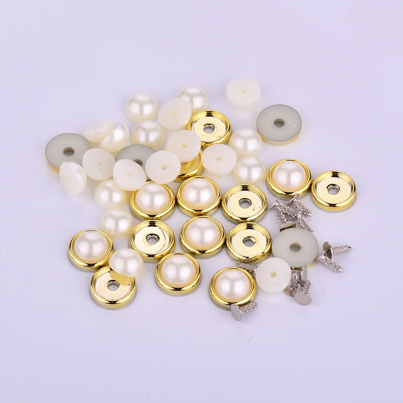 JUNAO 6 8 10 12 14 mm Hvid Perle Stud Rhinestones Nitte Pearl Gold Spike Flatback Klo Krystal Perler Nitte Applikation til Tøj