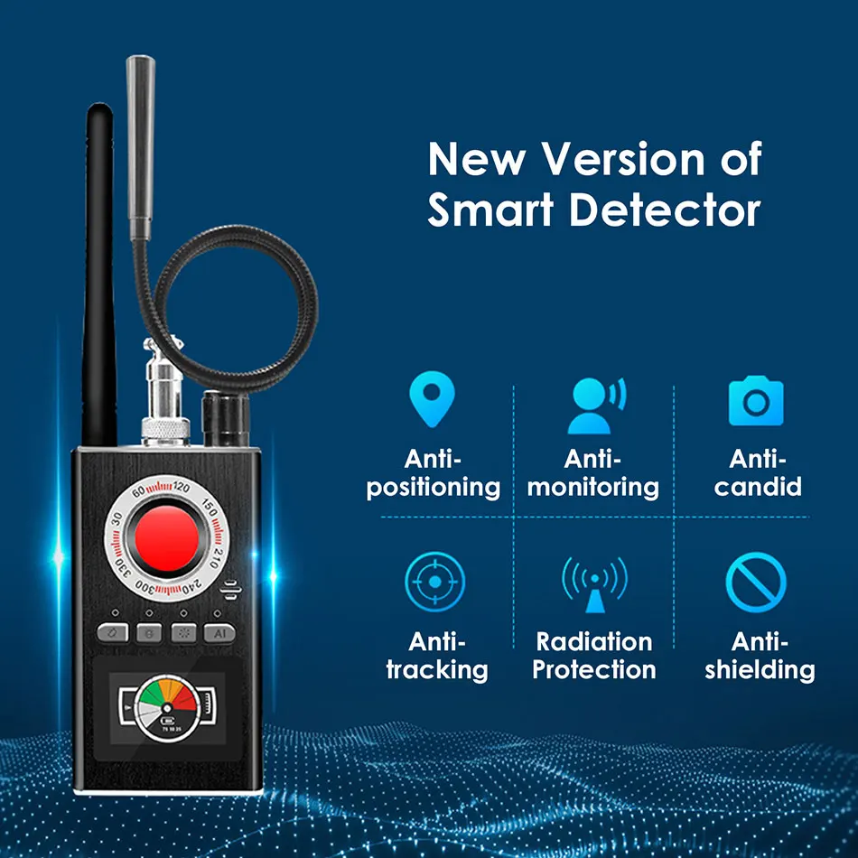 K88 Multifunktionelle Anti-Spy-Detektor med Intelligent Opdagelse Kamera GSM-Lyd Bug Finder GPS-Signal Lens RF-Tracker Opdage