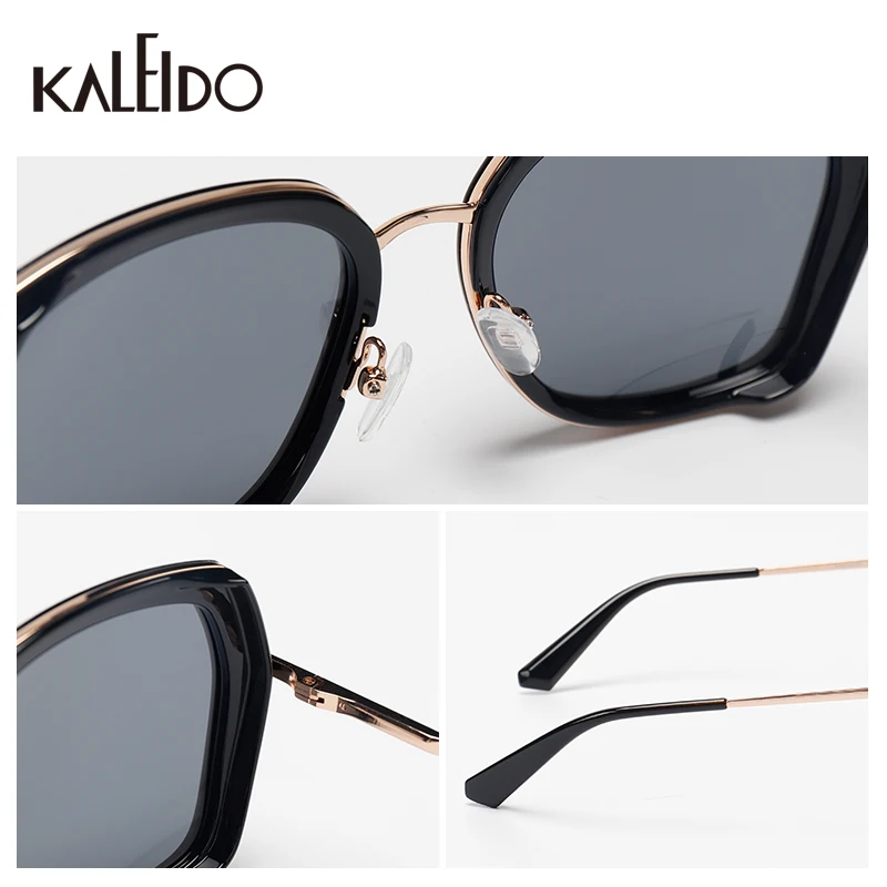 KALEIDO Sort Sol Briller Til Kvinder Mode 2020 Sommeren Polycarbonat Linse TR og aluminium Stel UV400 Anti-Reflekterende solbriller