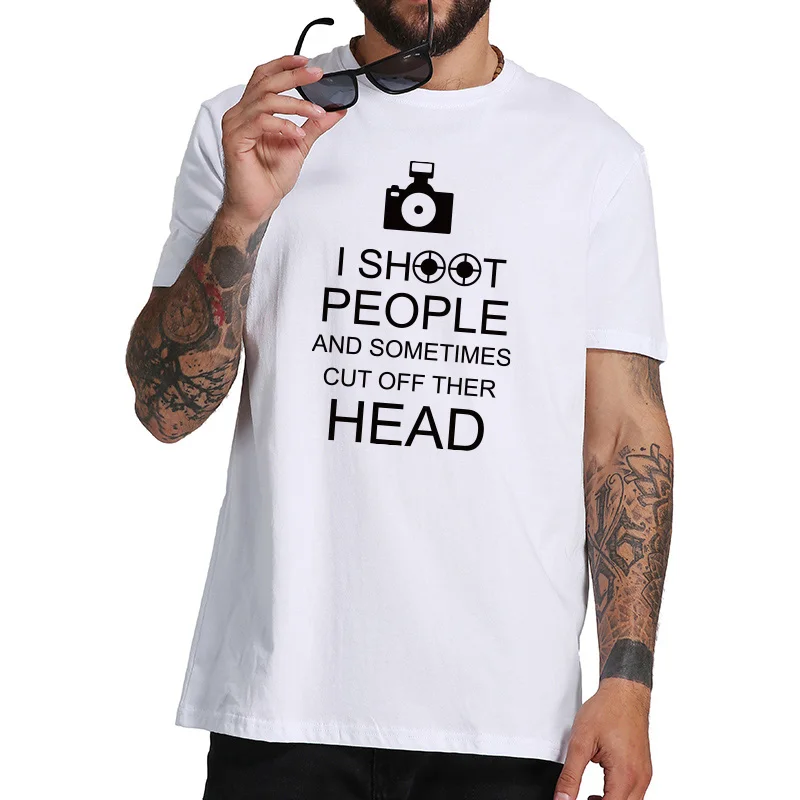 Kameraet T-Shirt Mænd Humor Fotograf Toppe jeg Skyde Folk Tee Bomuld af Høj Kvalitet Fritid Shutterbug T-shirt EU-Størrelse