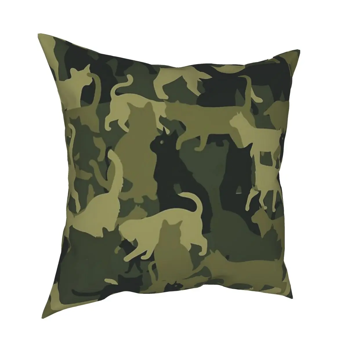 Kat Army Camouflage Pudebetræk Hjem Indretning Puder Smide Pude til stuen Polyester Dobbelt-sidet Udskrivning Vintage