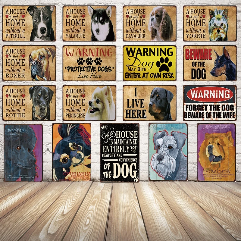 [ Kelly66 ] Hunde Boxer Advarsel Metal Sign Tin Plakat Hjem Indretning Bar Væg Kunst Maleri 20*30 CM y-2109