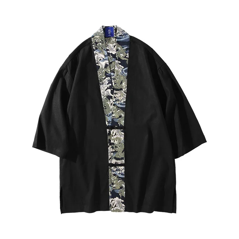 Kimono Mænd Sort Japansk Kimono Mænd Samurai Kostume Mandlige Yukata Lejligheder Japansk Streetwear Tøj Herre Kimono Jakke DZ2020