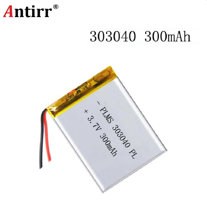 Kina leverandør Antirr fabrik OEM 303040 3,7 v lipo batteri 300mah til rc-li-polymer-lille helikopter GPS, MP3-MP4-værktøjer