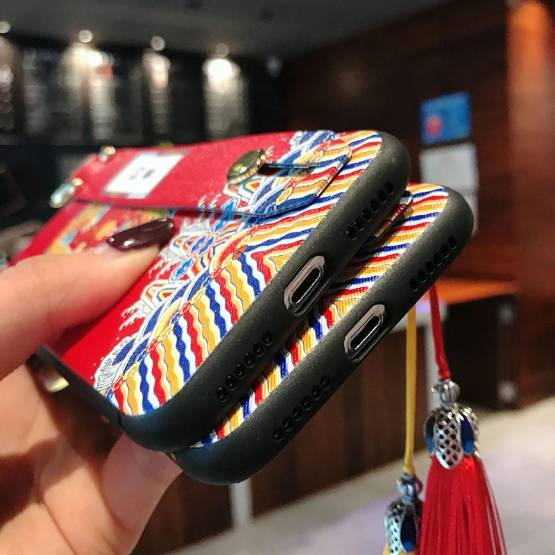 Kinesisk Stil Mønster Phone Case for iPhone X XS-XR-11 Pro MAX 6 7 8 Plus SE2 Capa Blødt TPU Back Dækker Hyggelig Mat Telefonen Tilfælde
