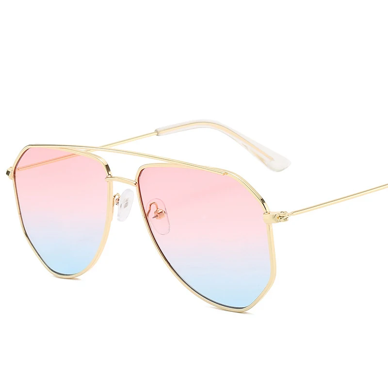 Klassisk Luftfart Solbriller Kvinder Mænd Pilot Kørsel Metal Ramme Sol Briller Mandlige UV400 pink Gafas De Sol Gradient For Mænd Lilla