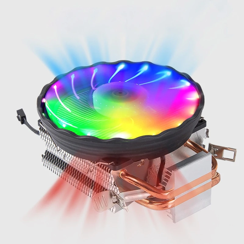 Kobber Heatpipe CPU Køler til Aurora Light Ventilator 90mm med RGB LGA 2011 Heatsink Radiator