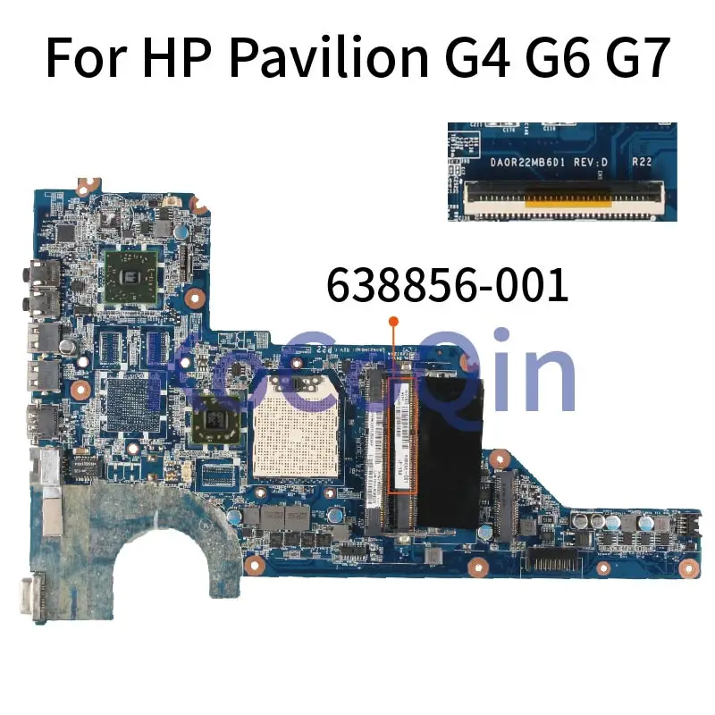 KoCoQin laptop Bundkort Til HP Pavilion G4 G6 G7 AMD Bundkort DA0R22MB6D1 638856-001 638856-501 DDR3