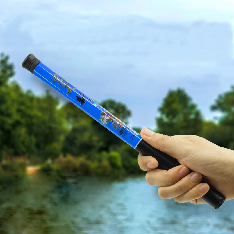 Kompakt mini-hånd glasfiber stang stream stang krymper 27cm ultra korte afsnit fiskestang