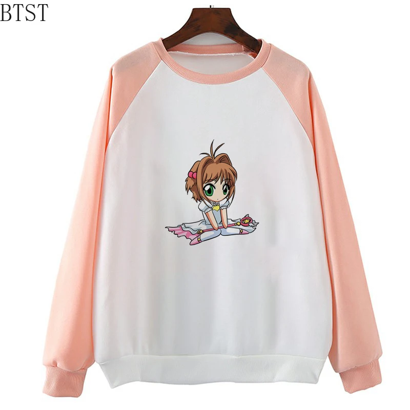 Kort Captor Sakura Magic Girl Par Tøj Kvinde Trykt Harajuku Sweatshirt Langærmet Sweatshirt Toppe Kvinde Tøj