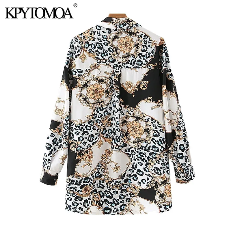 KPYTOMOA Kvinder 2021 Mode Blomster Print Løse Bluser Vintage-Lange Ærmer-Knap-op Kvindelige Skjorter Blusas Smarte Toppe