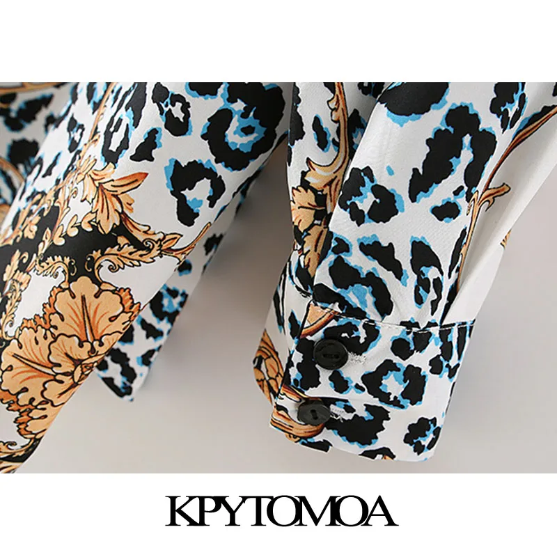 KPYTOMOA Kvinder 2021 Mode Blomster Print Løse Bluser Vintage-Lange Ærmer-Knap-op Kvindelige Skjorter Blusas Smarte Toppe