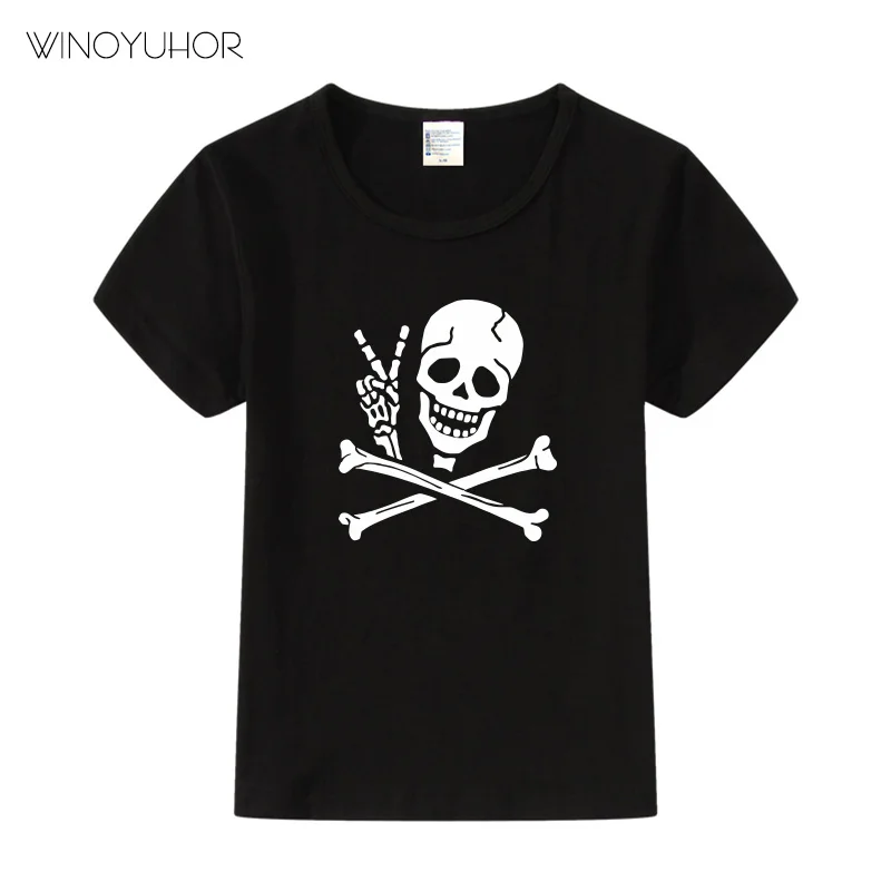 Kraniet Hip Hop Streetwear Rock Chidlren T-shirts Til Drenge 2019 kortærmet T-shirt Til Baby Pige Tøj, t-Shirts