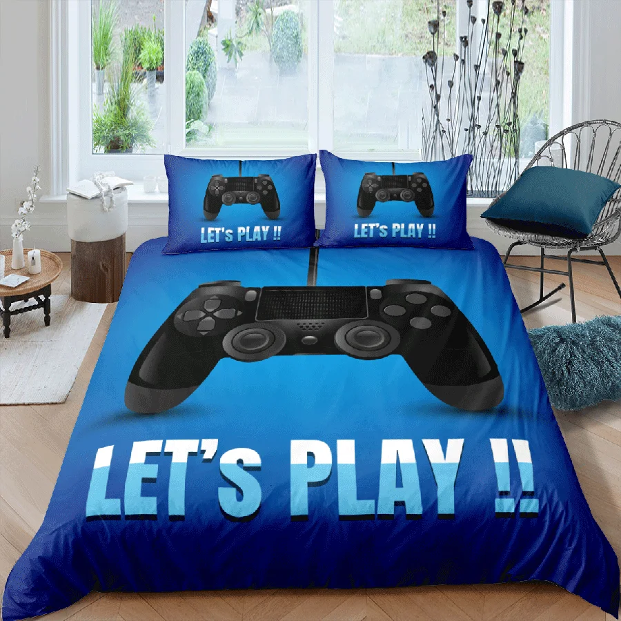Kreative Gamepad Dynebetræk 200x200 Dobbelt seng dyner, sengetøj Sæt 90 Unge dobbelt sengetøj Sort Talsmanden Bed Cover Sæt Gamer